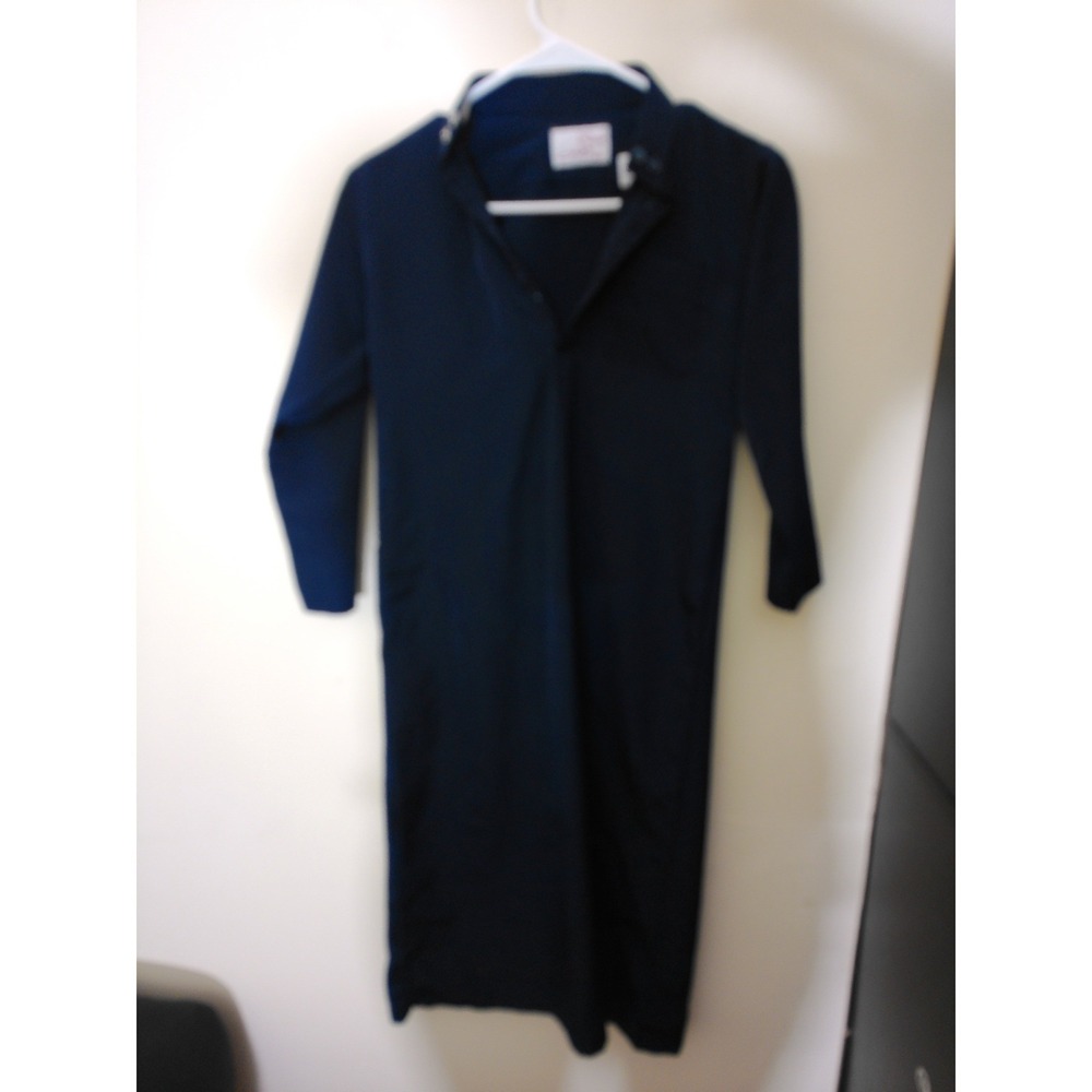 Al-Daffah Thobe Dress Womens 44 Navy Blue Modest Long Sleeve Collared